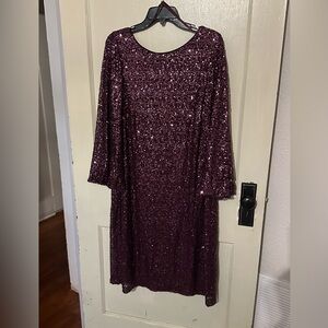Elegant Sequin Deep Purple Dress